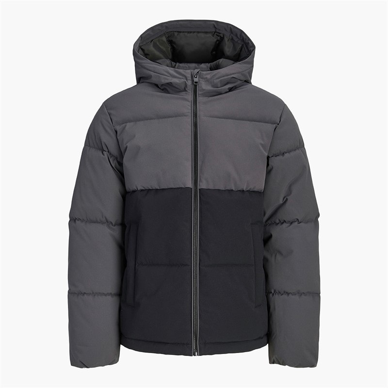 JACK & JONES Junge Surface Daunenjacke Asphalt/Schwarz