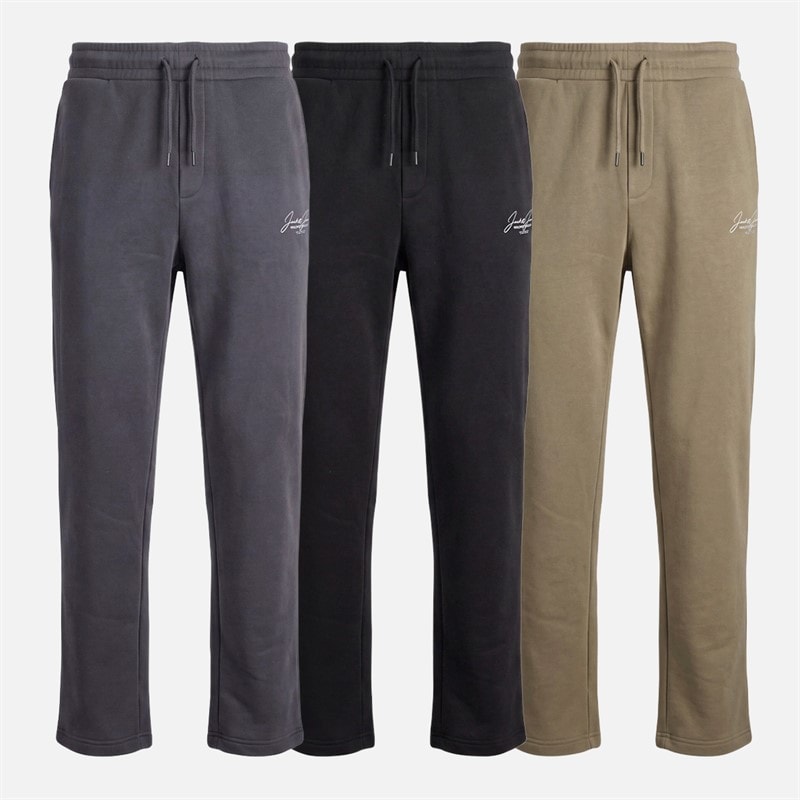 JACK & JONES Jogging Homme lot de trois ourlets ouverts Noir/Asphalt/Falcon