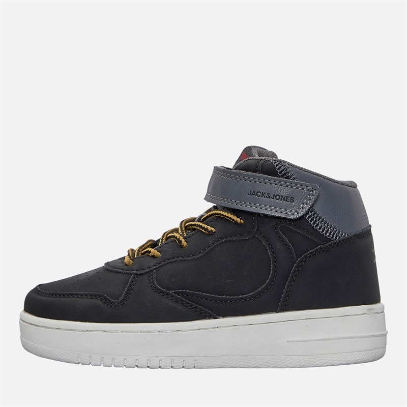 JACK & JONES Jongens Bolt PU Mid Sneakers Zwart - Afbeelding 1