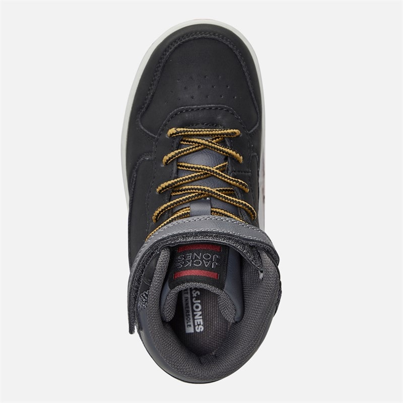 JACK & JONES Jongens Bolt PU Mid Sneakers Zwart - Afbeelding 4