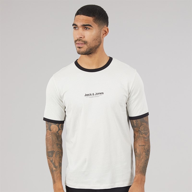 JACK & JONES lot de trois t-shirts à bordures contrastées Homme Noir/Blanc/Gris Glacier - Image 2