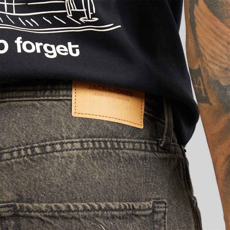 JACK & JONES Dave Skewed 464 jeansy z szerokimi nogawkami dla niego kolor Black Denim – zdjęcie  3