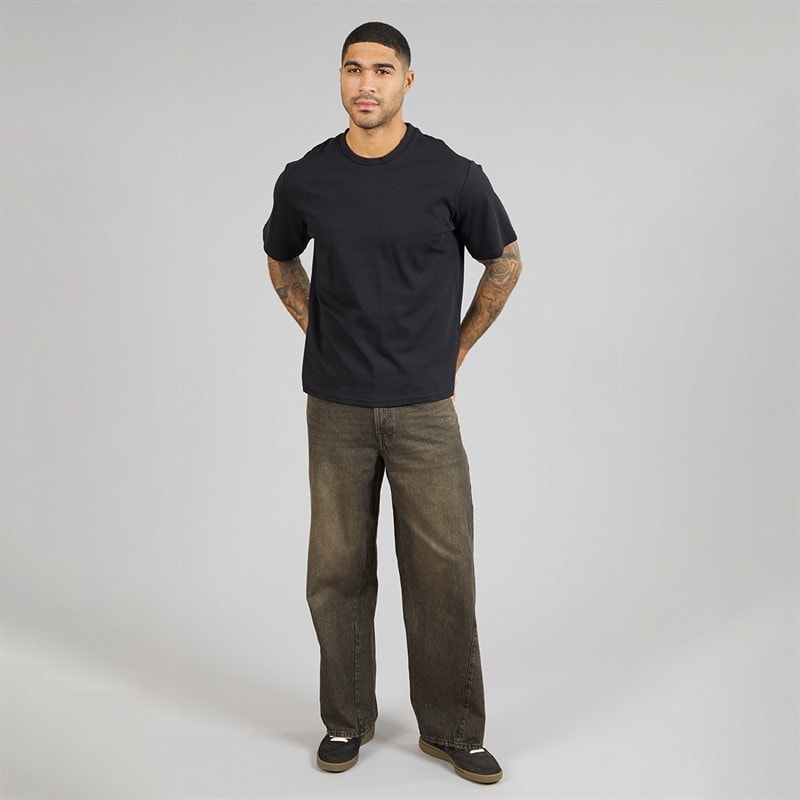 JACK & JONES Dave Skewed 464 jeansy z szerokimi nogawkami dla niego kolor Black Denim – zdjęcie  4