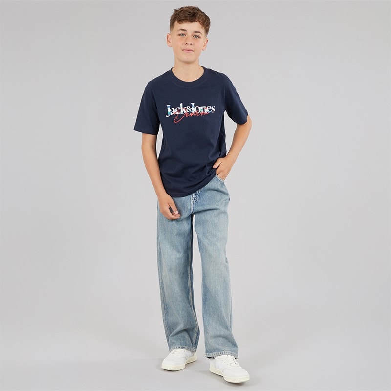 JACK & JONES Jongens Alex Orginal AKM 308 Baggy Fit Jeans Blue Denim - Afbeelding 4