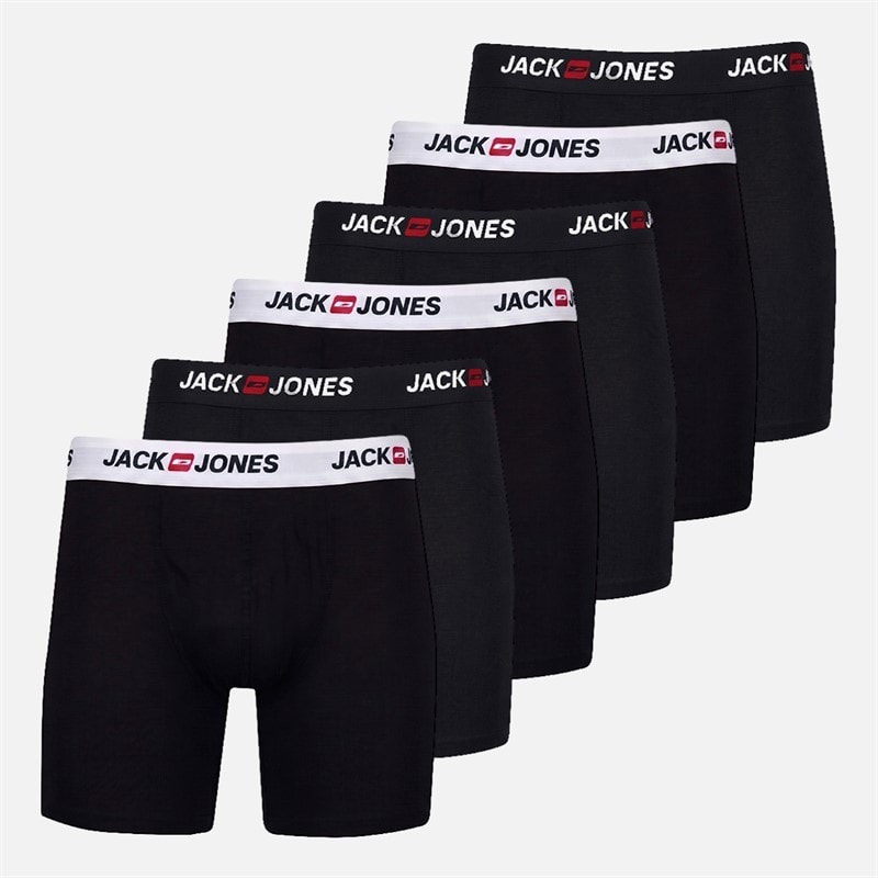 JACK & JONES Heren Jaccorp Logo Six Pack Boxer Briefs Pack 3 Black - Afbeelding 1