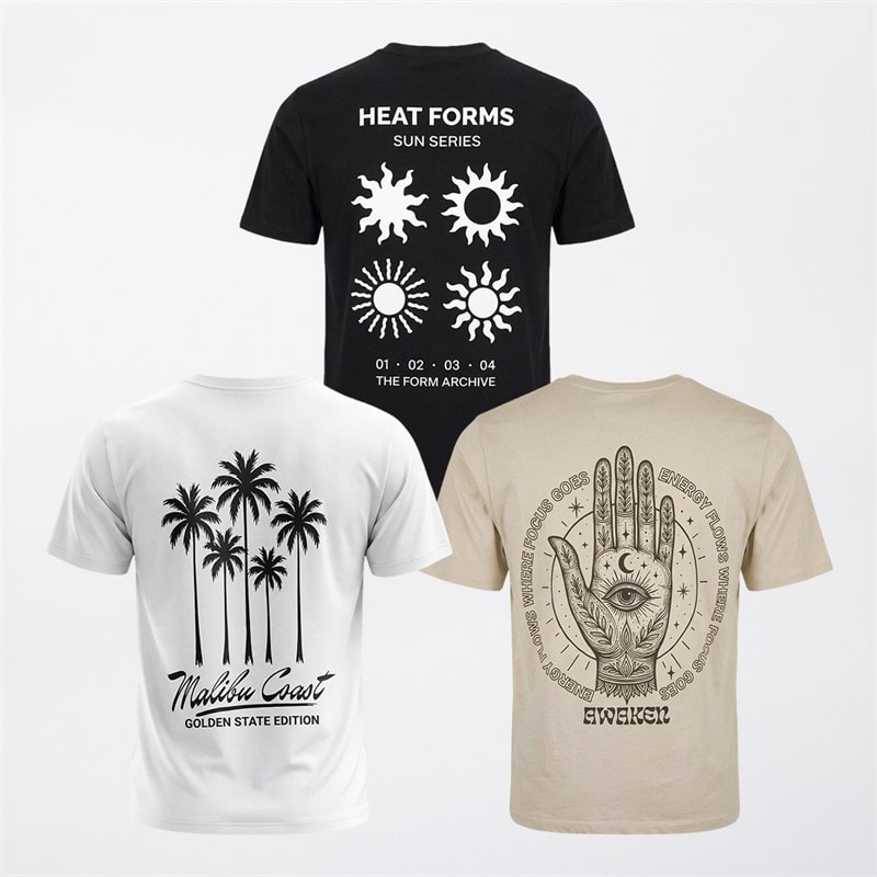 JACK & JONES Herren Sota Print 3er-Pack T Shirts /Weiß/Ecru Schwarz - Bild 1