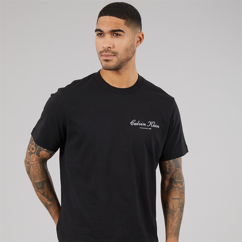 Calvin Klein Jeans Heren 20S Maart Grafisch T-shirt Zwart - Afbeelding 3