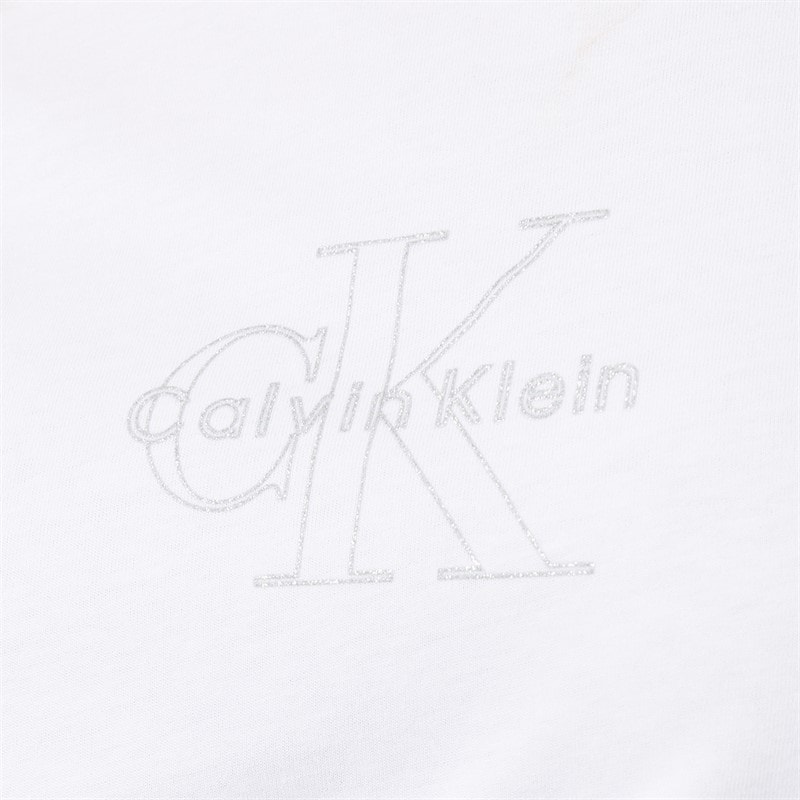 Calvin Klein Jeans Dames Clasic Monologo T-shirt Bright White - Afbeelding 5