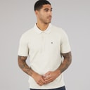 Calvin Klein Jeans Herren Kurzarm Monogramm Piqué Poloshirt Oatmeal