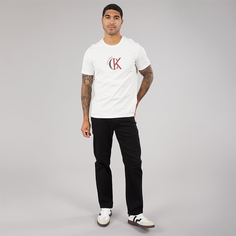 Calvin Klein Jeans T-shirt z graficznym z logo CKJ dla niego kolor White Greige – zdjęcie  4