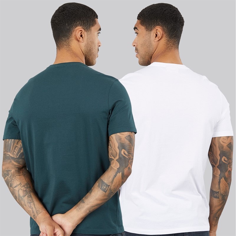 Calvin Klein Jeans T-shirts classiques Homme - Pacquet Double Bright White/Dark Teal - Image 2