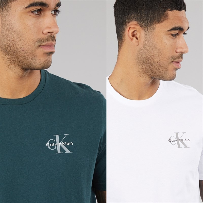 Calvin Klein Jeans T-shirts classiques Homme - Pacquet Double Bright White/Dark Teal - Image 3