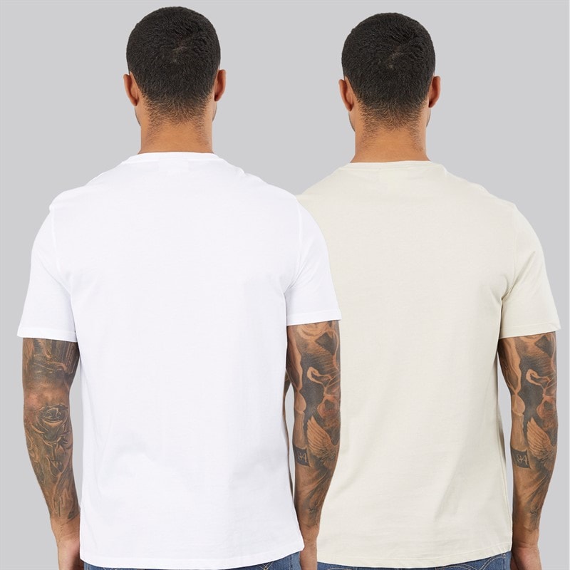 Calvin Klein Jeans Herren Klassisches Monogramm Logo T Shirt Bright White/Oatmeal - Bild 2