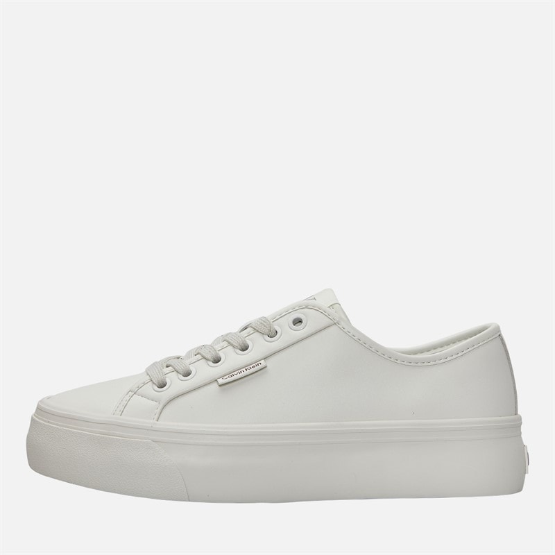 Calvin Klein Jeans Dames VULC Flatform Sneakers Lily White