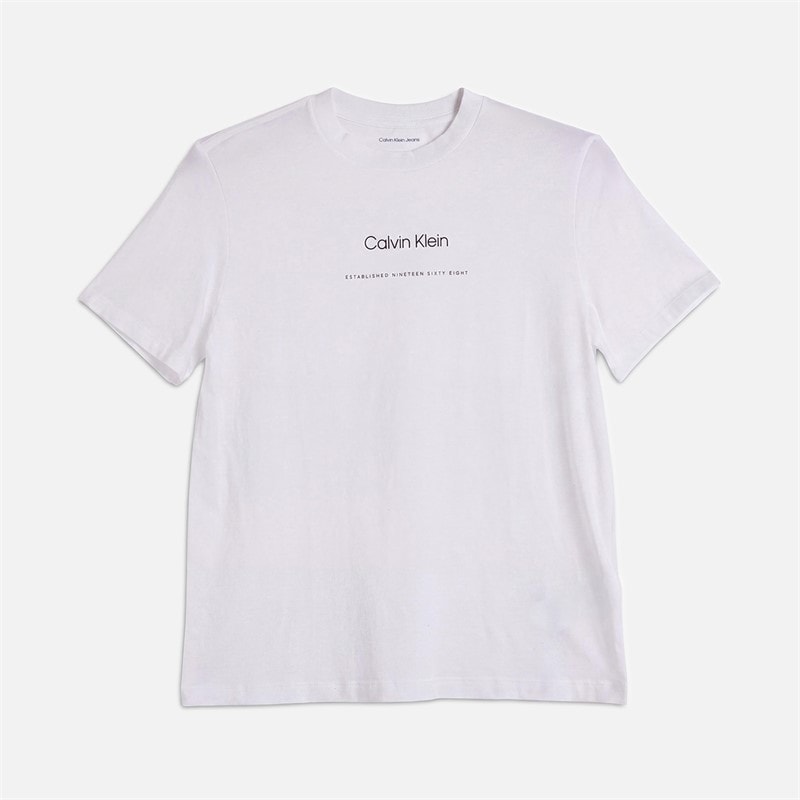 Calvin Klein Jeans Dames Klassiek Logo T-shirt Bright White