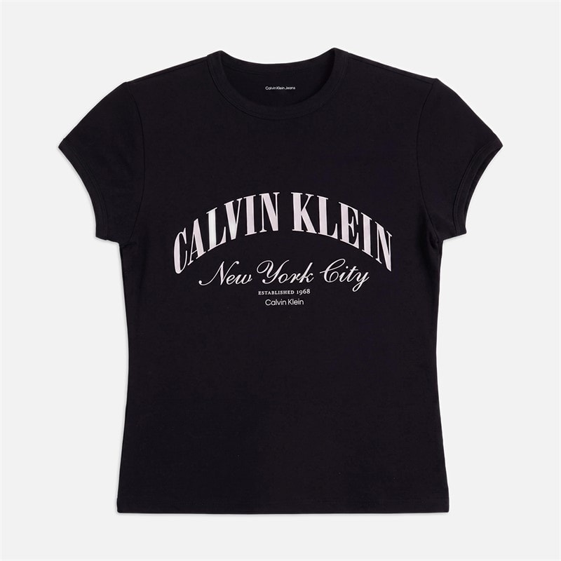Calvin Klein Jeans Dames Grafisch Logo T-shirt Zwart