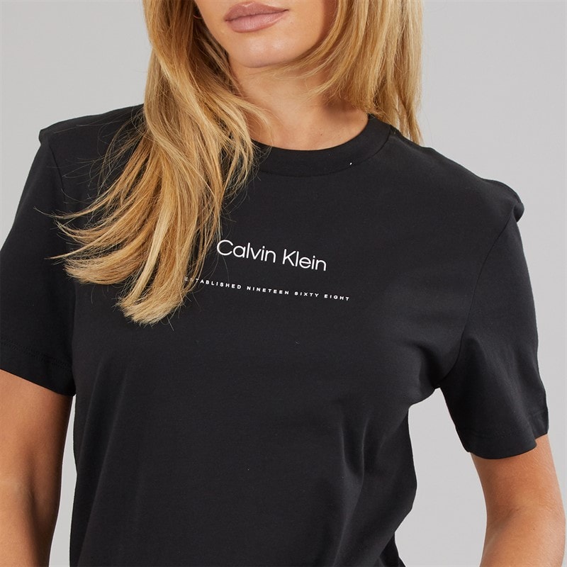 Calvin Klein Jeans Damen Classic Logo T Shirt Schwarz - Bild 3