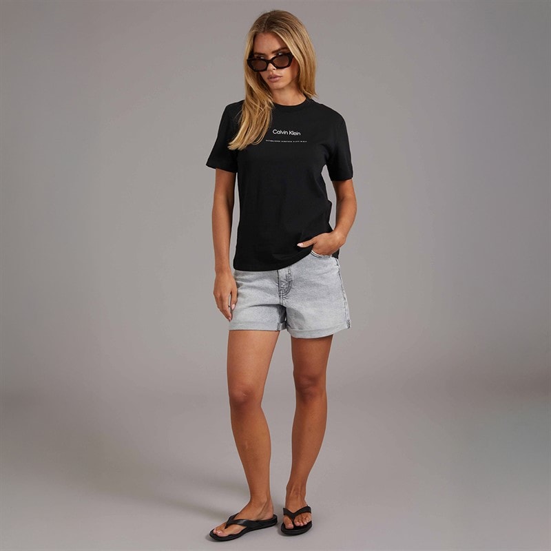 Calvin Klein Jeans Damen Classic Logo T Shirt Schwarz - Bild 4