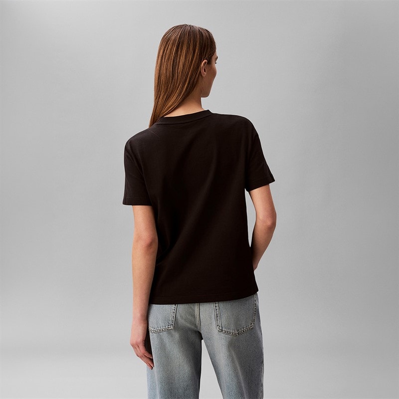 Calvin Klein Jeans Damen Klassisches T Shirt Schwarz - Bild 2
