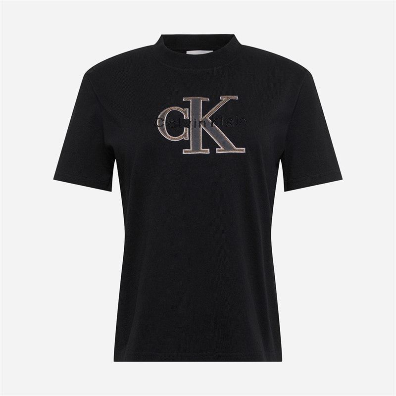 Calvin Klein Jeans Damen Klassisches T Shirt Schwarz - Bild 5