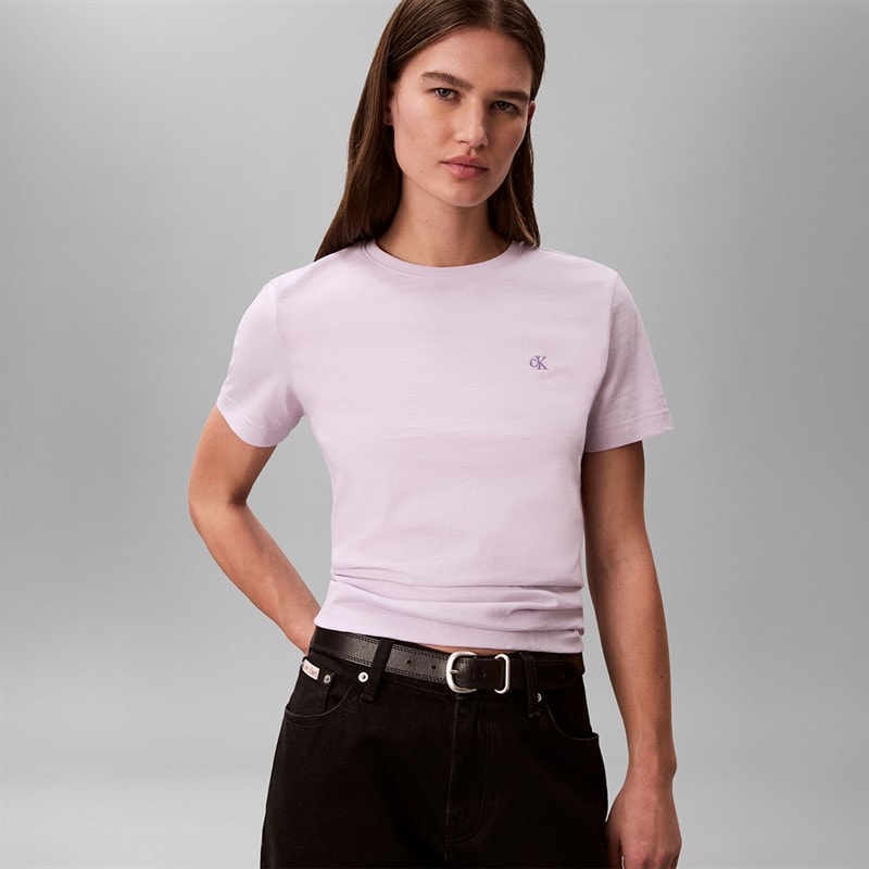 Calvin Klein Jeans T-shirt Monogramme Femme Island Lilac