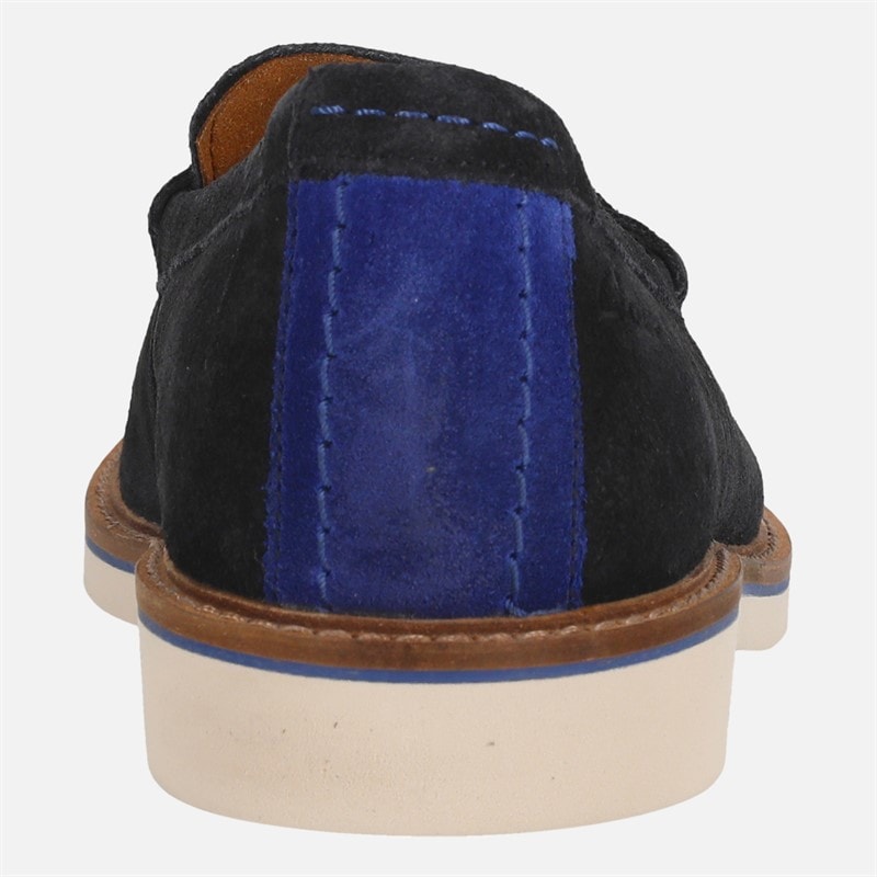 Clarks Heren Premium Atticus LT Slip Schoenen Navy Suede - Afbeelding 3