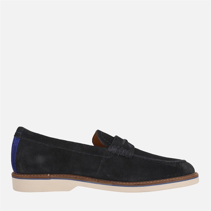 Clarks Heren Premium Atticus LT Slip Schoenen Navy Suede - Afbeelding 5