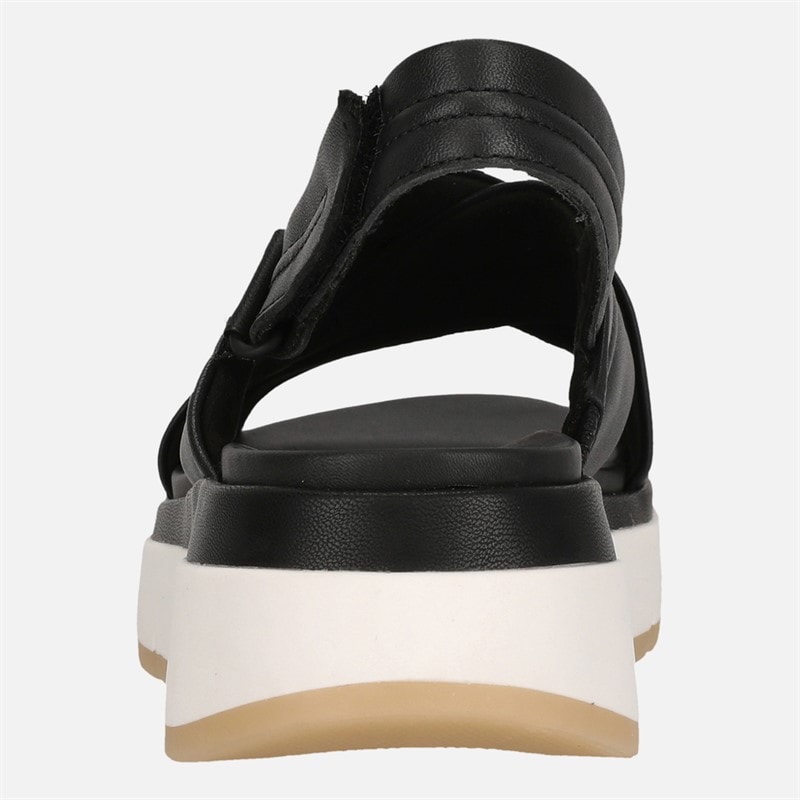 Clarks Dames Premium Toscaanse Kruis Sandalen Black Leather - Afbeelding 3