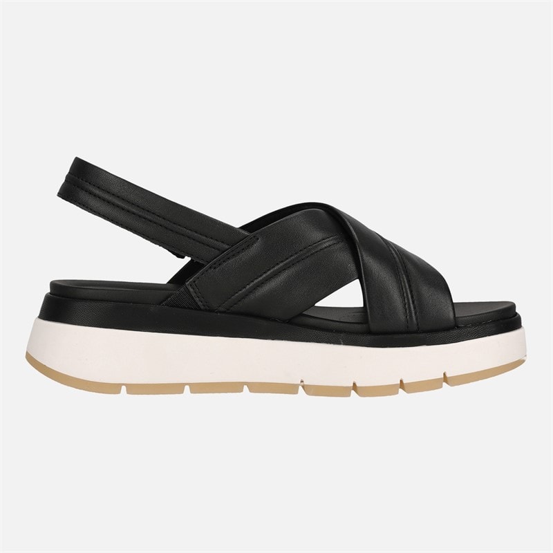 Clarks Dames Premium Toscaanse Kruis Sandalen Black Leather - Afbeelding 5