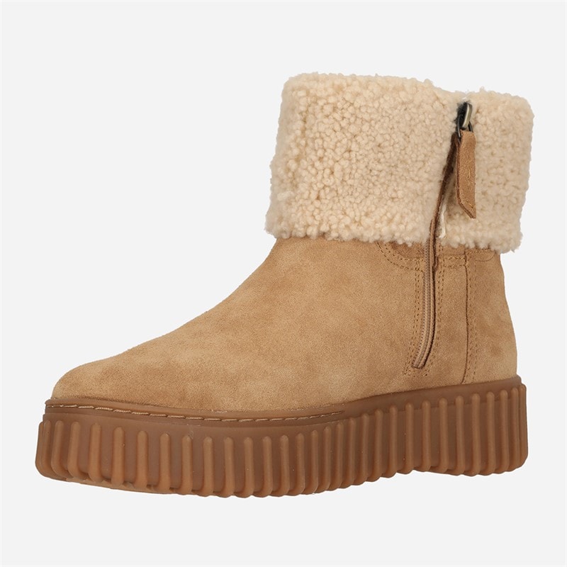 Clarks Dames Torhill Turn Schoenen Lichtbruin met wit gestreept - Afbeelding 2