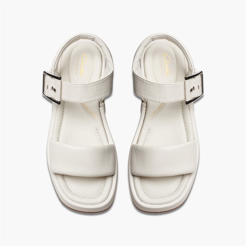 Clarks Dames Alda D-Fit Band Sandalen Off White - Afbeelding 4