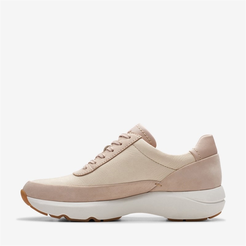 Clarks Premium Dames Tivoli Rits Zijkant Sneakers 1242 Sand Combi - Afbeelding 3