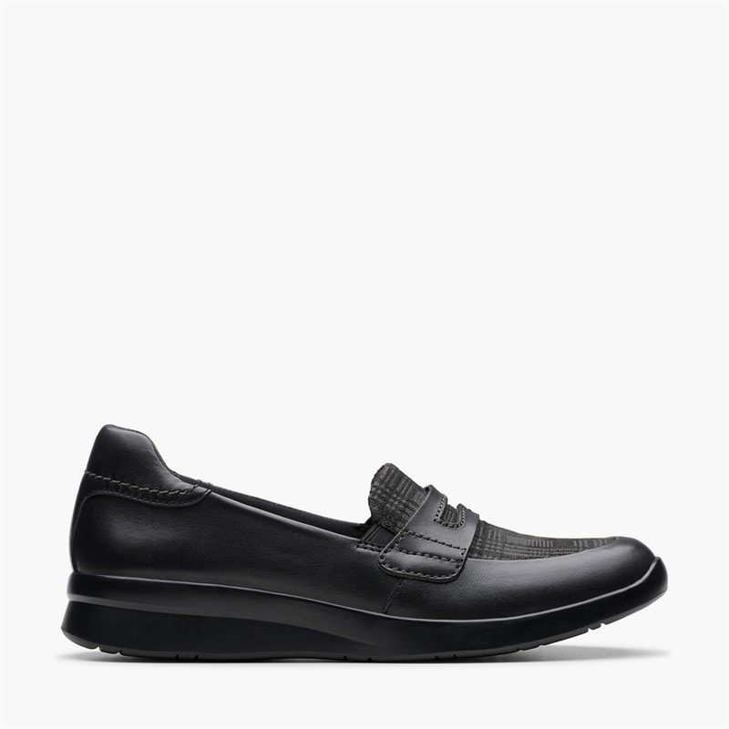 Clarks Dames Ellowyn Penny Loafers Black Leather