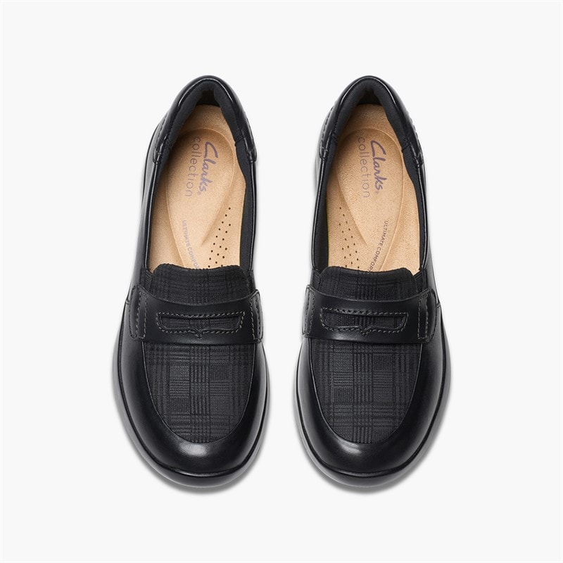 Clarks Dames Ellowyn Penny Loafers Black Leather - Afbeelding 4
