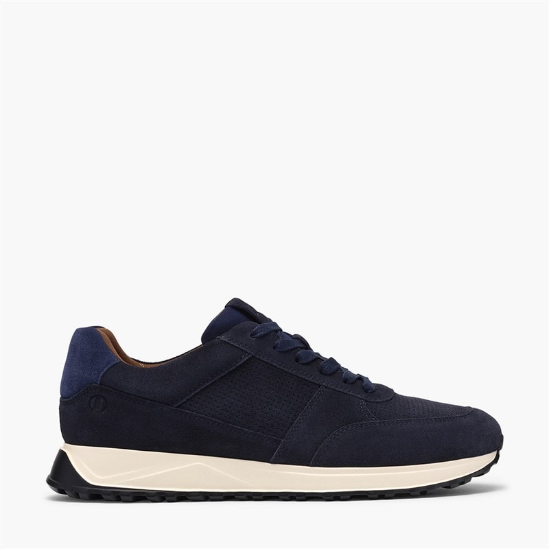 Clarks Homme Radwell Cravate Baskets Navy Suede