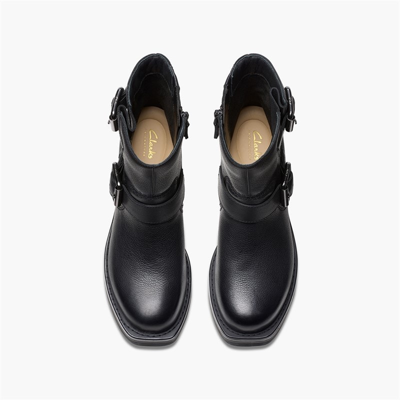Clarks Rebelle botki z klamrą dla niej kolor Black Leather – zdjęcie  2
