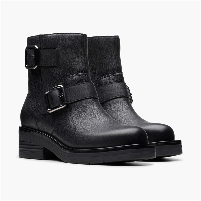 Clarks Rebelle botki z klamrą dla niej kolor Black Leather – zdjęcie  4