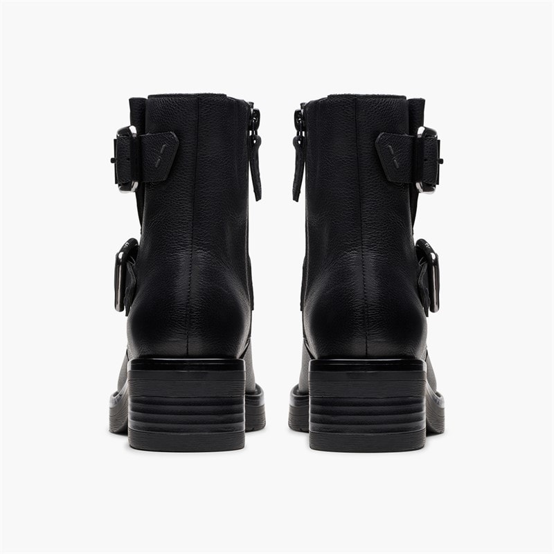 Clarks Rebelle botki z klamrą dla niej kolor Black Leather – zdjęcie  5