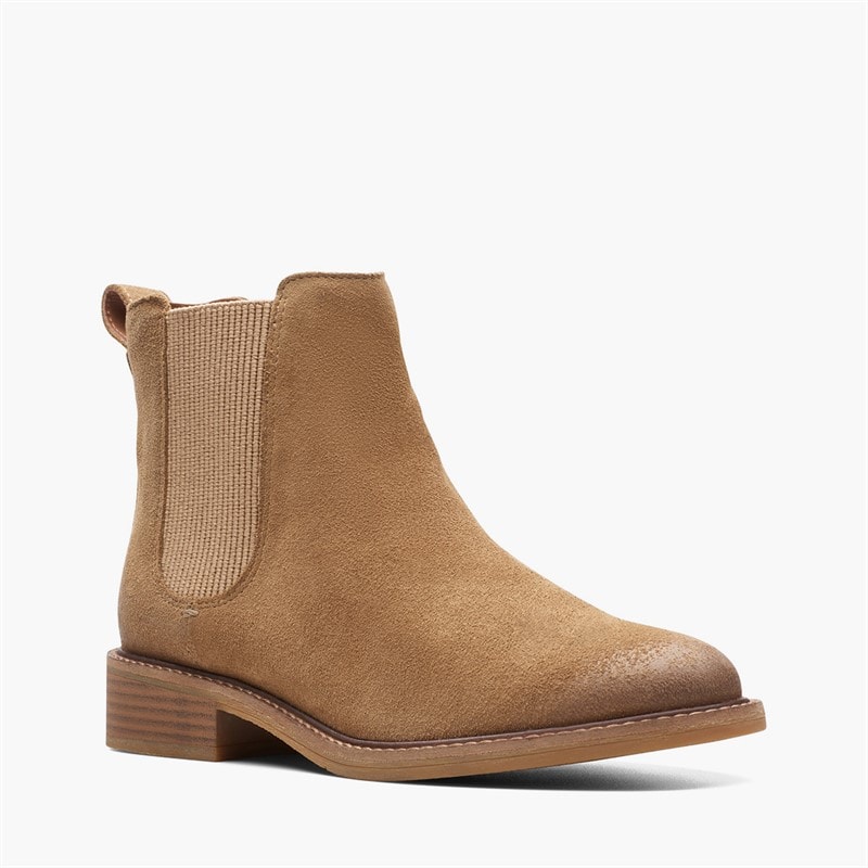Clarks Dames Eau de Cologne Arlo 2 Chelsea Laarzen Dark Sand Suede - Afbeelding 2