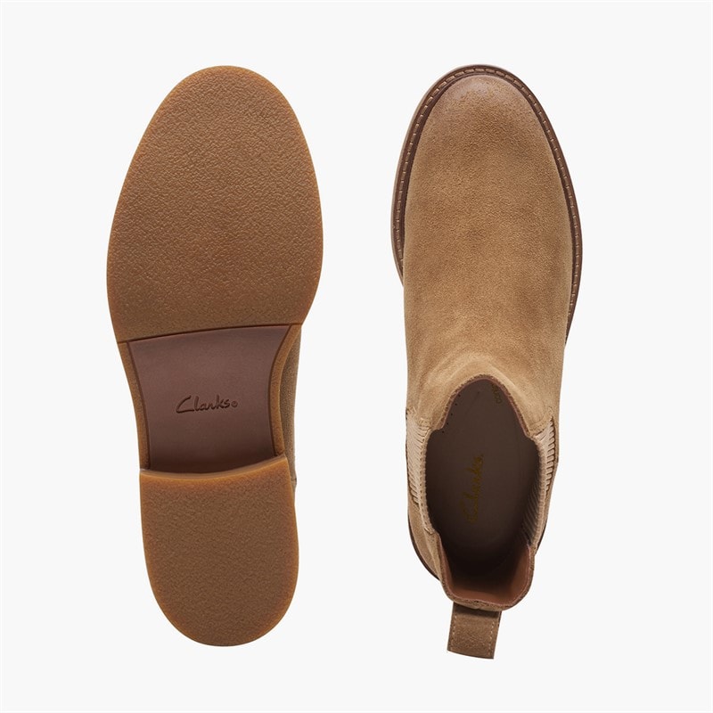 Clarks Dames Eau de Cologne Arlo 2 Chelsea Laarzen Dark Sand Suede - Afbeelding 5