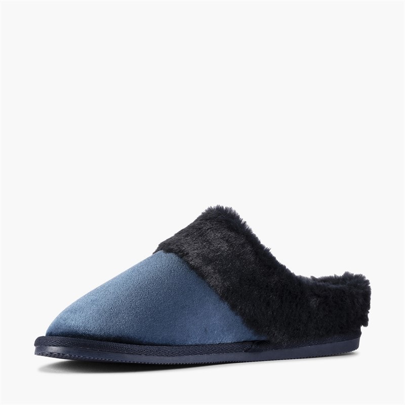 Clarks Damen Bündel weiche Maultier Hausschuhe Navy - Bild 4