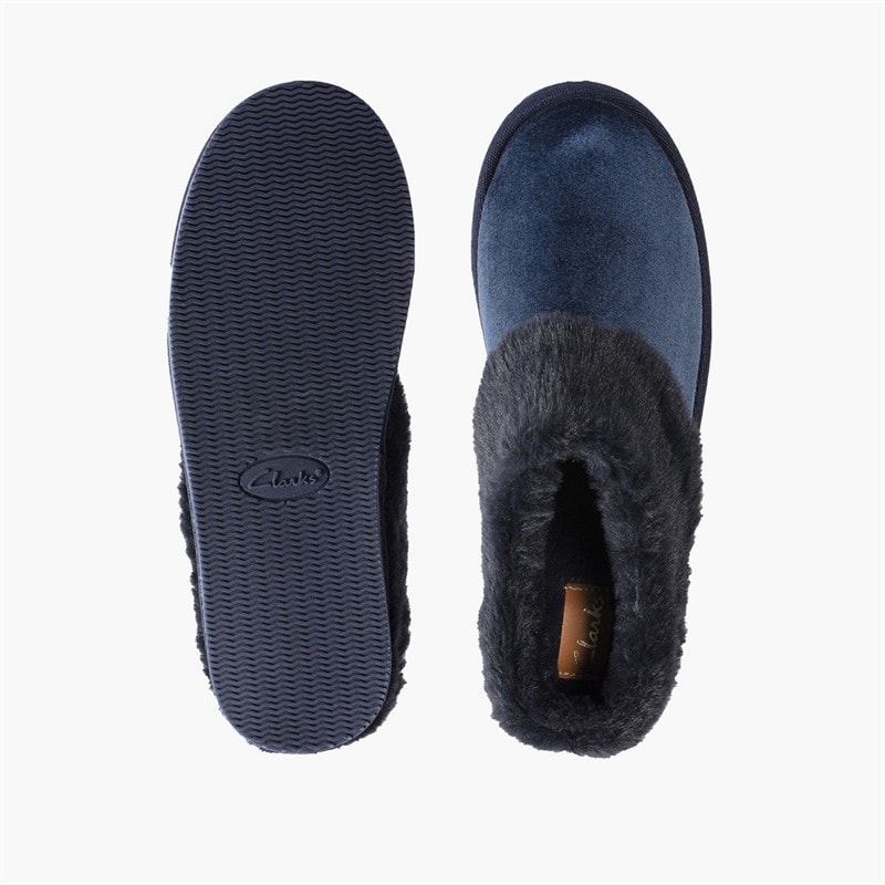Clarks Damen Bündel weiche Maultier Hausschuhe Navy - Bild 5