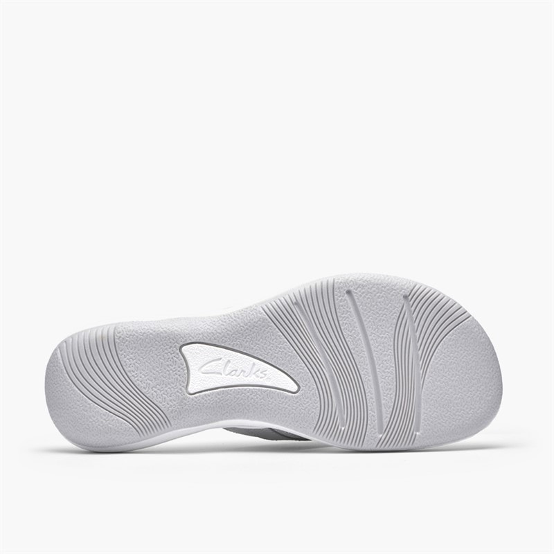 Clarks Sea klapki dla niej kolor Silver Metallic – zdjęcie  3