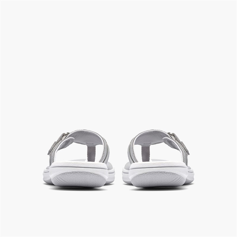 Clarks Sea klapki dla niej kolor Silver Metallic – zdjęcie  5