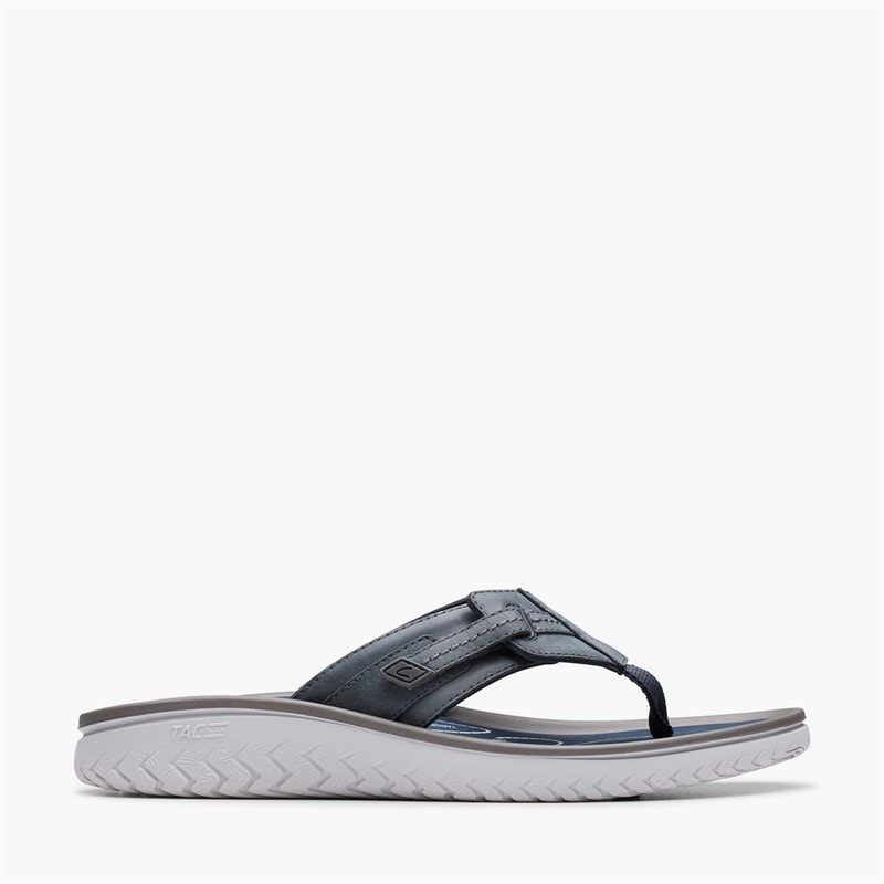 Clarks Herren Wesley Sun Sandalen Navy Leather
