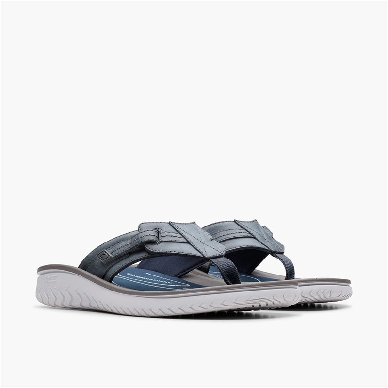 Clarks Herren Wesley Sun Sandalen Navy Leather - Bild 4