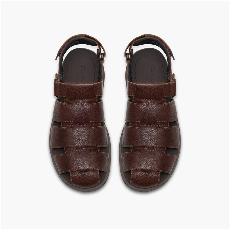 Clarks Herren Guideview Cove Fischer Sandalen Dark Brown Leather - Bild 2