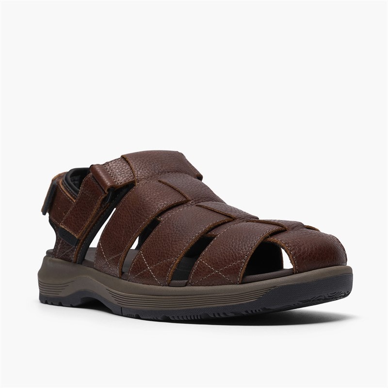Clarks Herren Guideview Cove Fischer Sandalen Dark Brown Leather - Bild 4