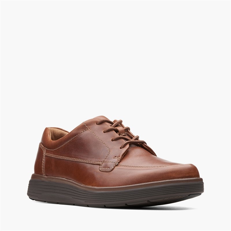Clarks Heren Un Abode Ease Schoenen Dark Tan Leather - Afbeelding 2