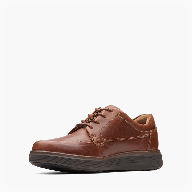 Clarks Heren Un Abode Ease Schoenen Dark Tan Leather - Afbeelding 4